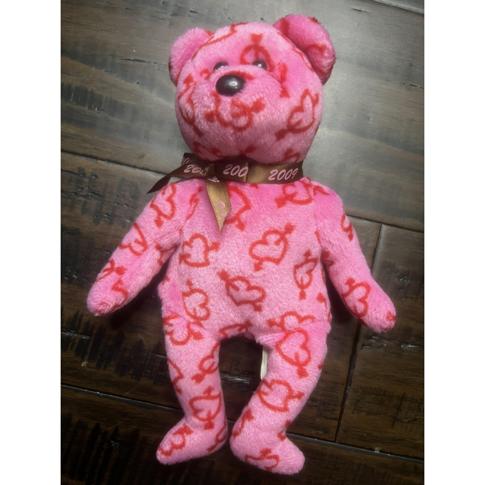 Ty Beanie Baby Heartley 2009 Pink Teddy Bear Plush Toy